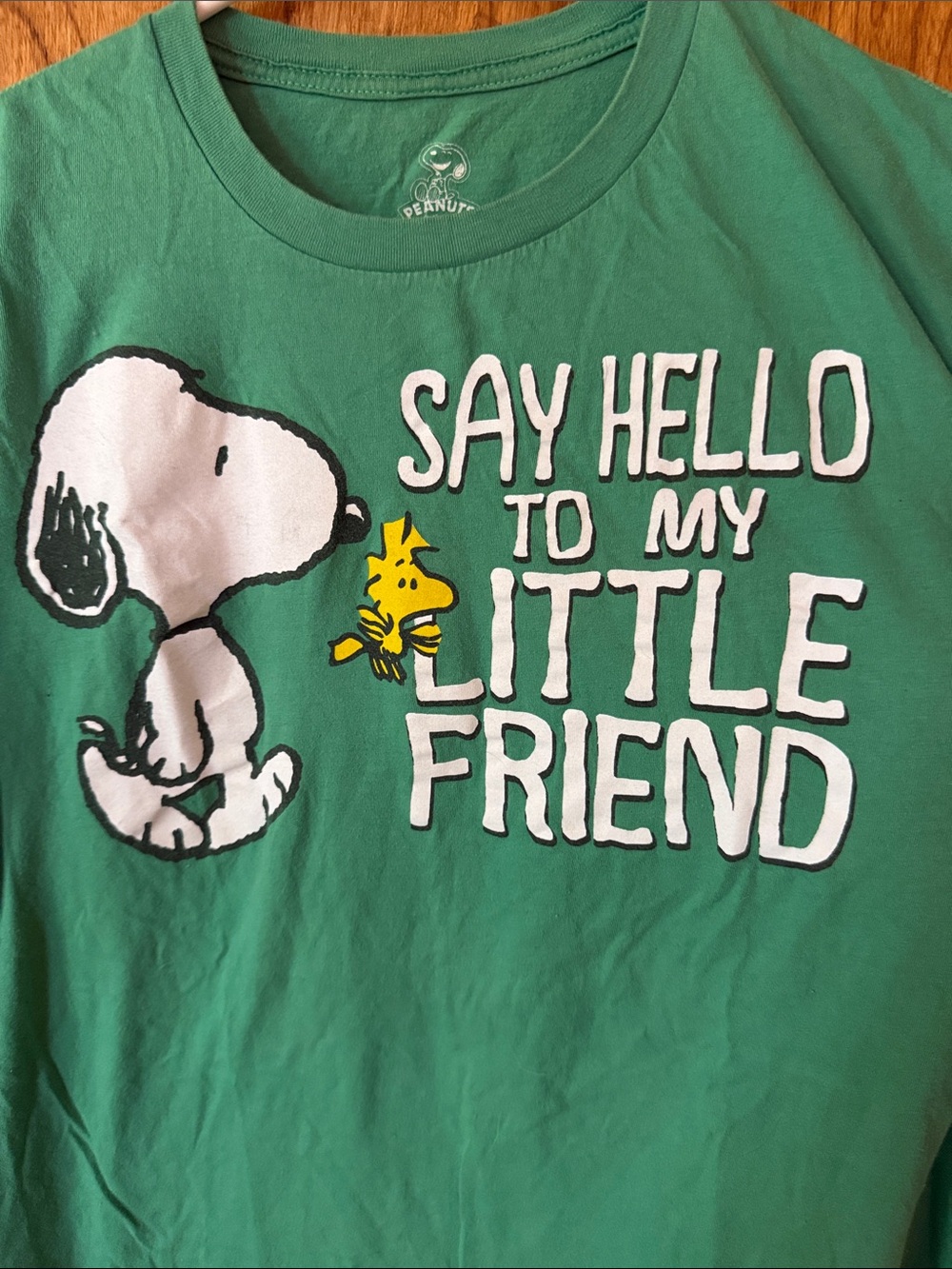Green Peanuts Snoopy & Woodstock Graphic Tee